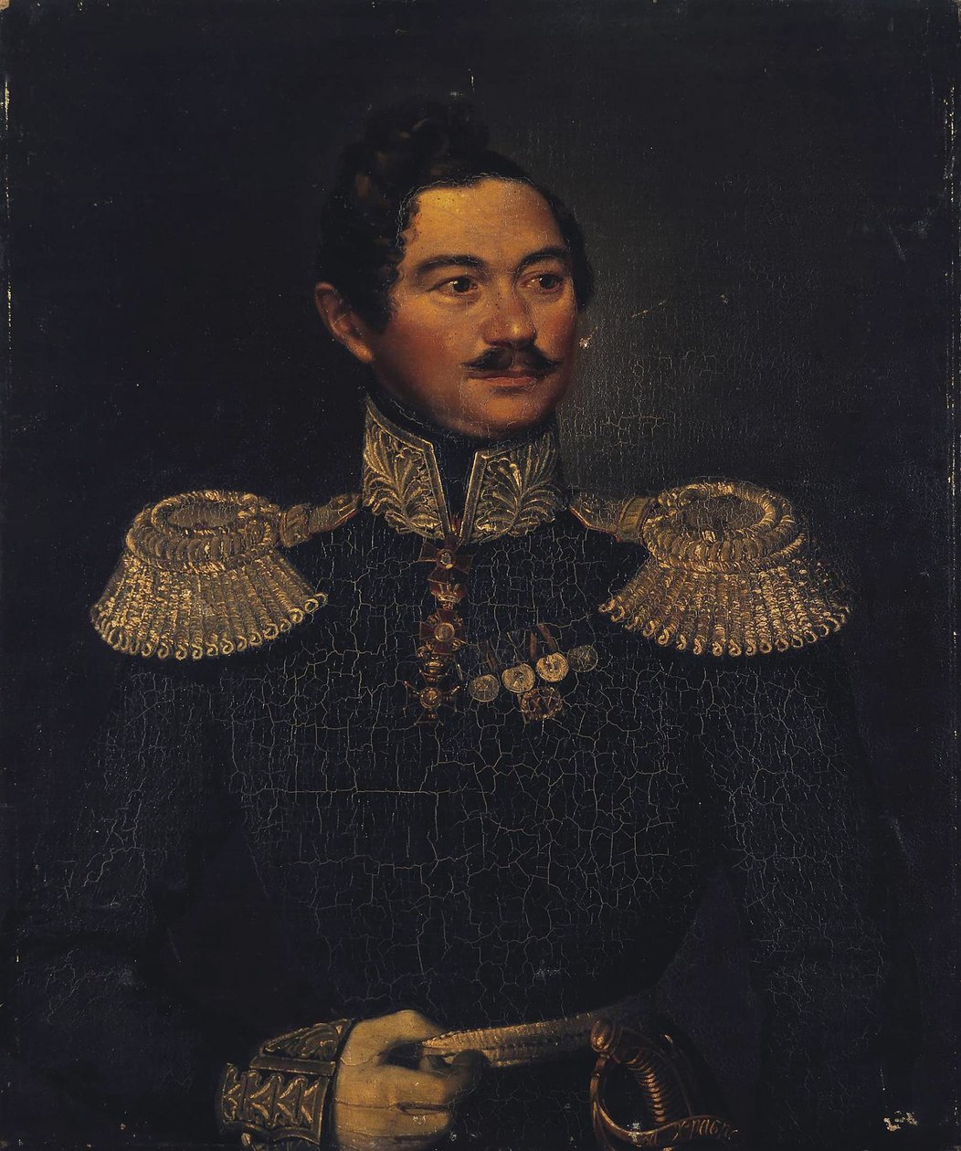 Portræt af general Ivan Alexeyevich Orlov 1795-1874, 1835 af Pimen Nikitich Orlov
