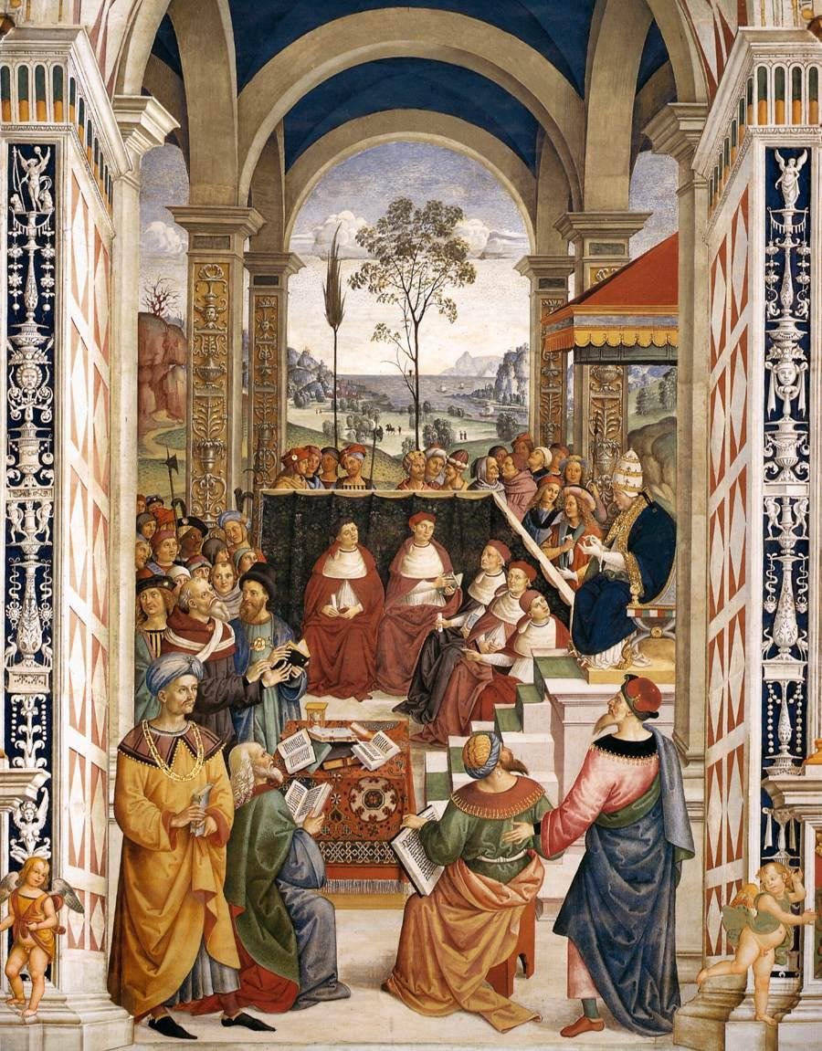 Nr. 8: Pave Pius II ved kongressen i Mantua af Bernardino di Betto Pinturicchio