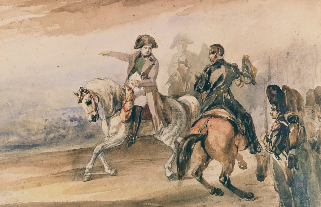 Napoleon gennemgår sine tropper, 1834 af Piotr Michalowski