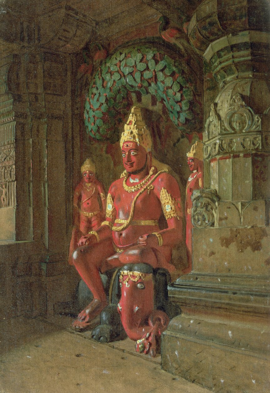 Vishnu-statue i Indra-templet, 1874 af Piotr Petrovitch Weretshchagin
