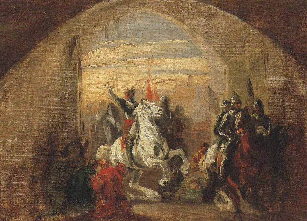 Boleslaw I Chrobry på vej ind i det erobrede Kiev, ca. 1837 af Piotr Michalowski