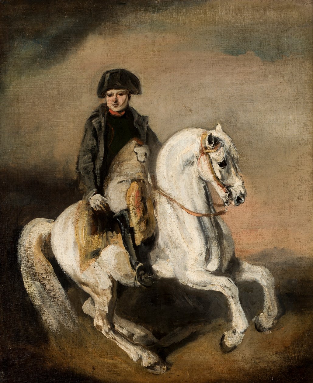 Napoleon til hest (olie på lærred) af Piotr Michalowski