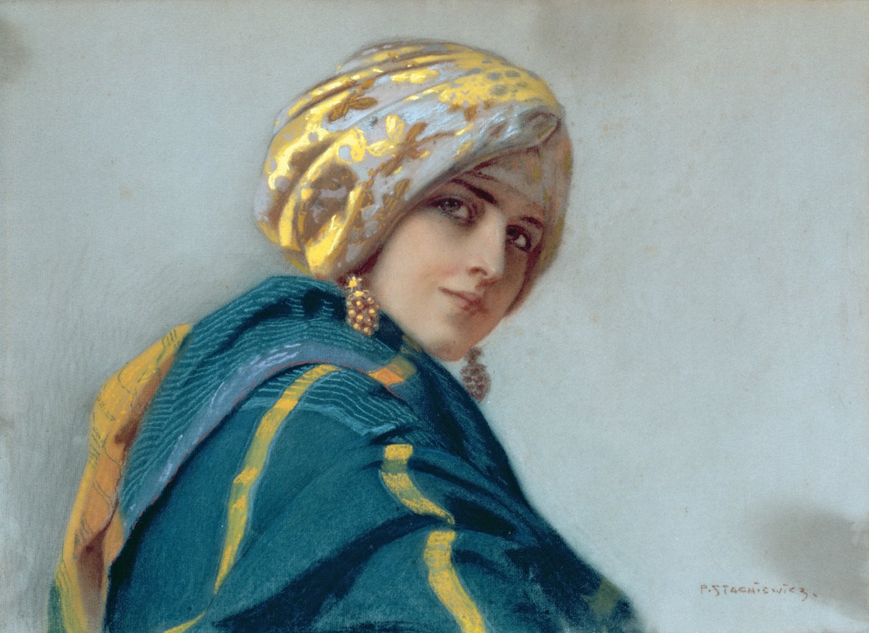 Pige i et sjal, ca. 1920 af Piotr Stachiewicz