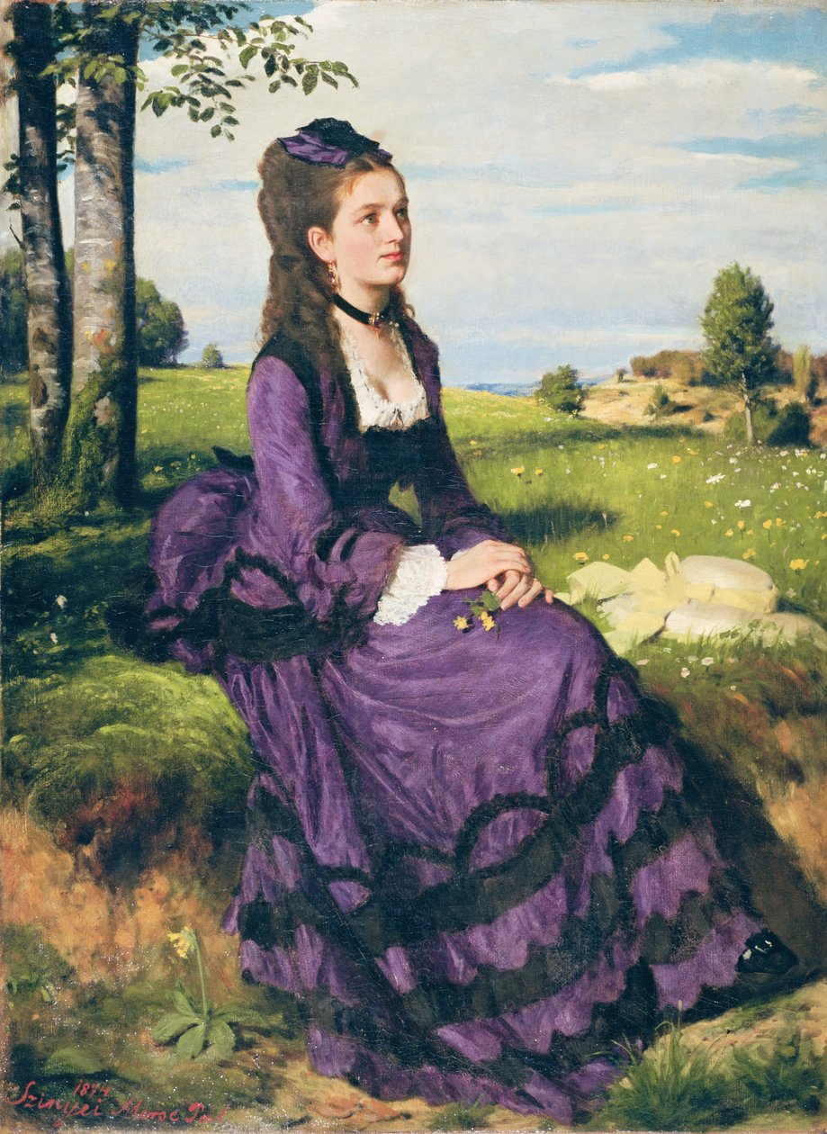 Kvinde i Violet, 1874 af Pál Szinyei Merse