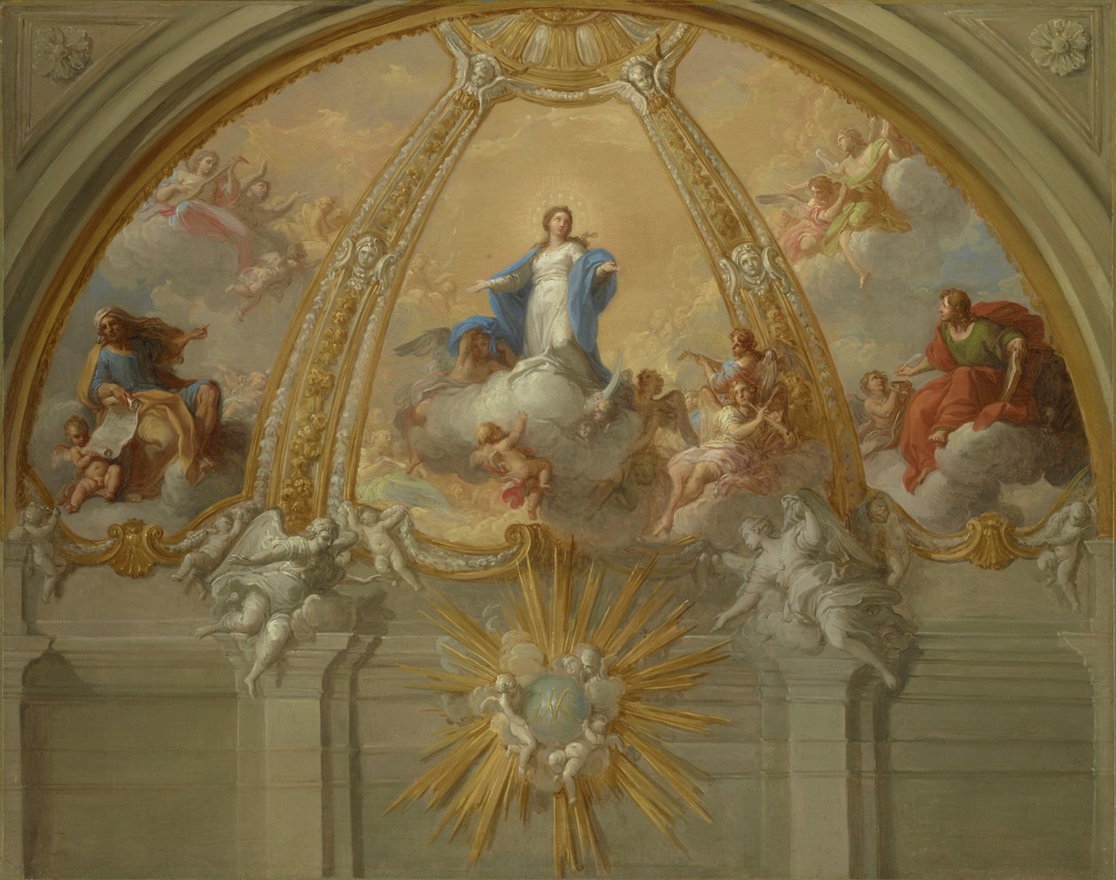 Den ubesmittede undfangelse, ca. 1730 af Placido Costanzi