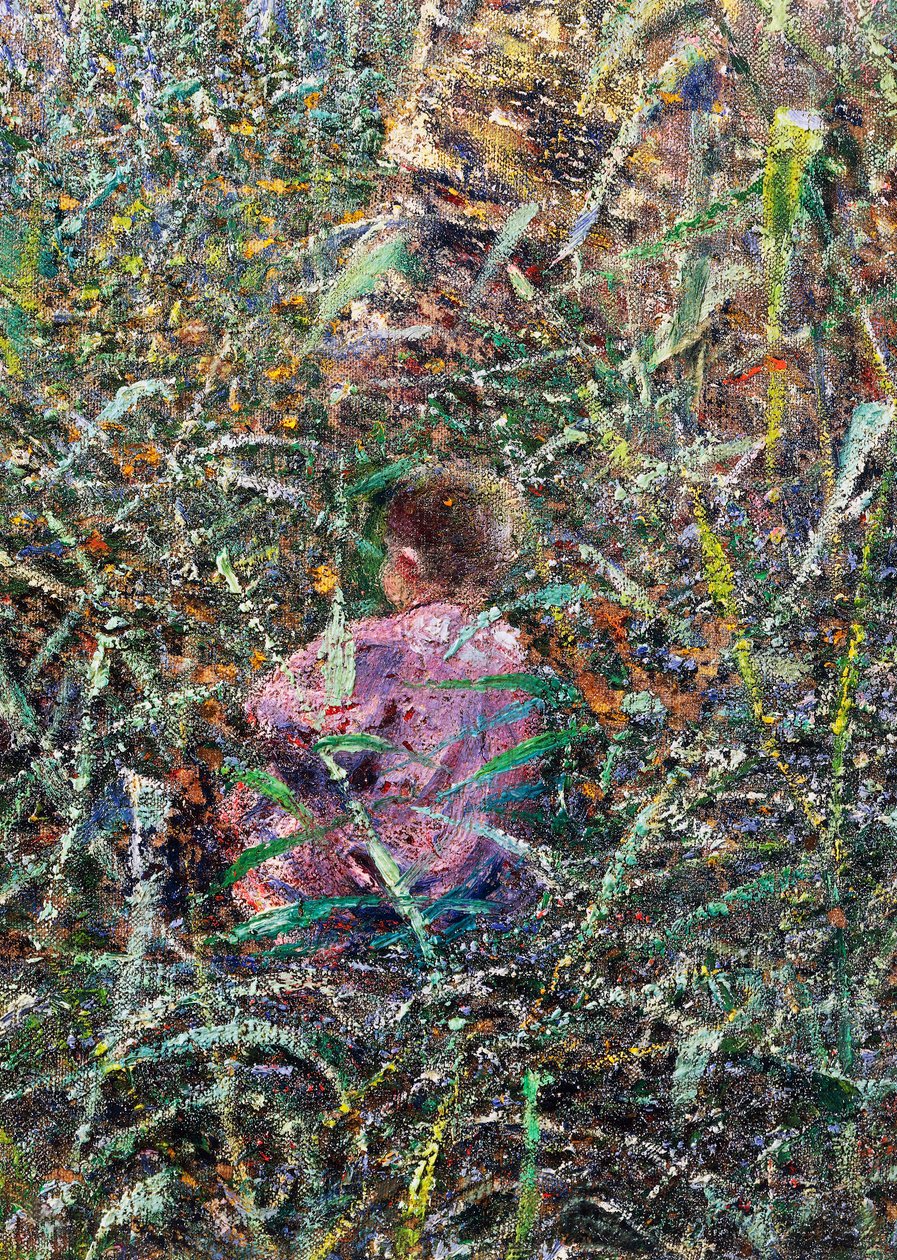 Barn på eng, detaljer fra april morgen i Ligurien eller Oliven ved Albaro af Plinio Nomellini