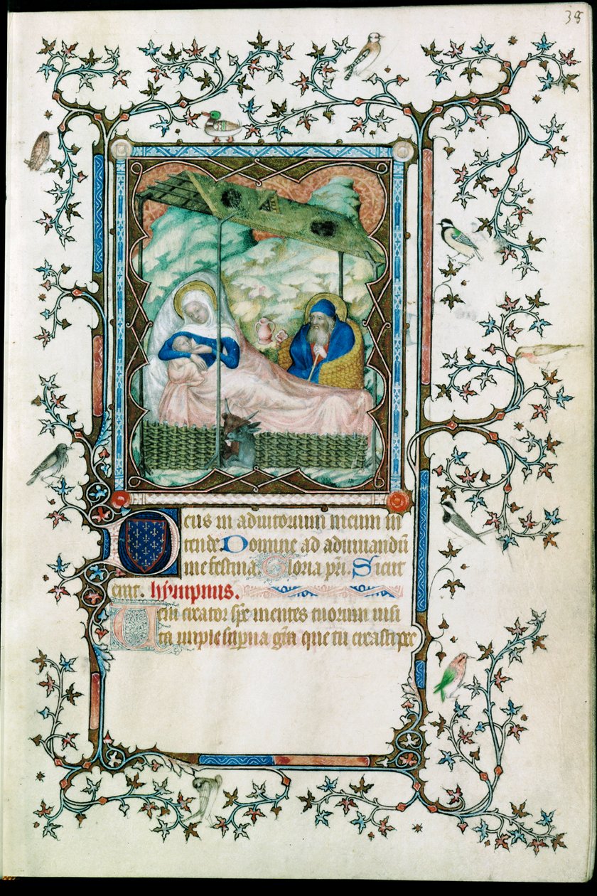 Fødselskirken. Fra Petites heures du Duc de Berry ... af Pol de Limbourg