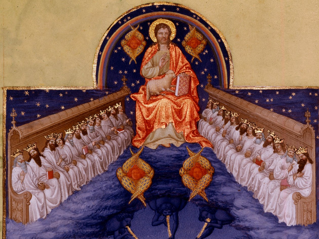 Sankt Johannes a Patmos. "" Miniature i "" Hertugen af Berrys meget rige timer"" af Pol De Limburg (1400-tallet). Chantilly, Musee Conde af Pol de Limbourg