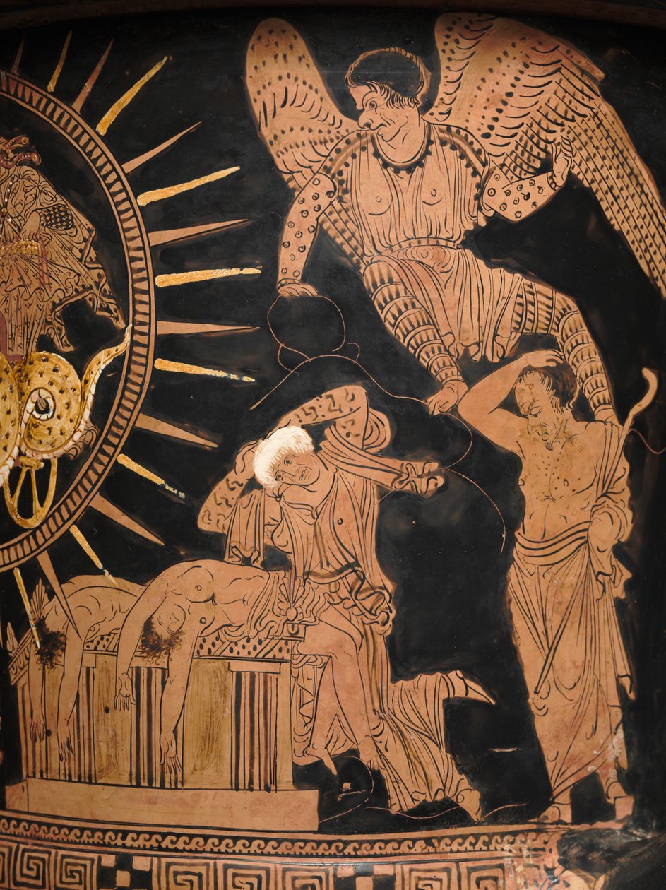 Detalje af et Lucanian Calyx-Krater, ca. 400 f.Kr af Policoro Painter