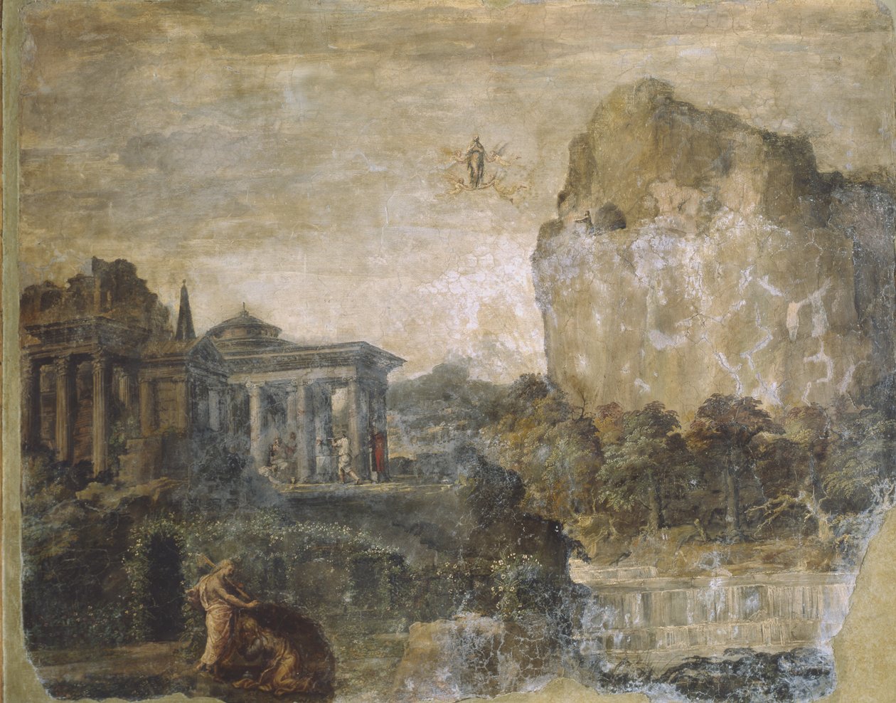 Detalje fra historier om St. Catherine og St Mary Magdalene af Polidoro da Caravaggio