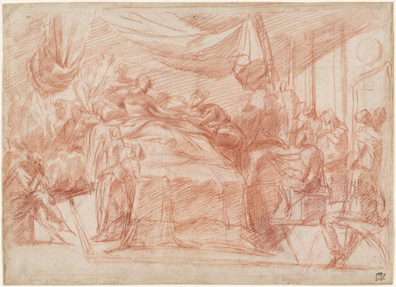 En dødslejescene [recto] af Polidoro da Caravaggio