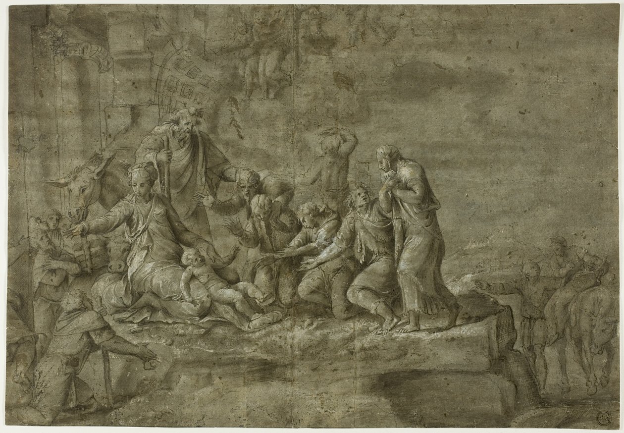 Tilbedelse af hyrderne af Polidoro da Caravaggio