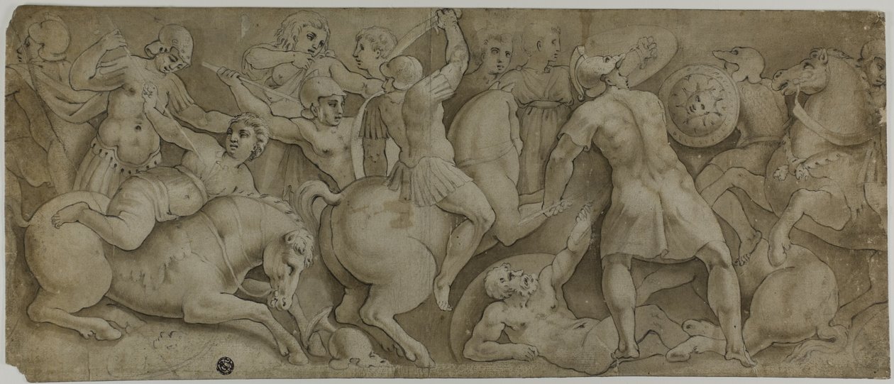Slaget om amazonerne af Polidoro da Caravaggio