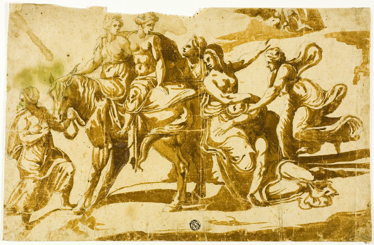 Celias flugt af Polidoro da Caravaggio