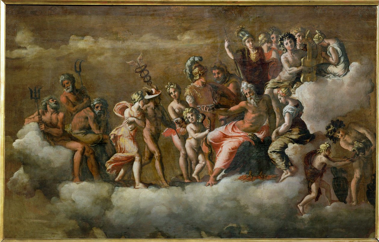 Psyke modtaget i Olympen ... af Polidoro da Caravaggio