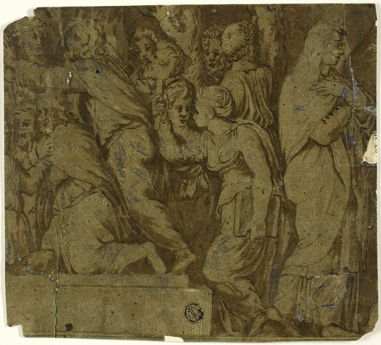Historien om Niobe: Tilbedere; Latona af Polidoro da Caravaggio