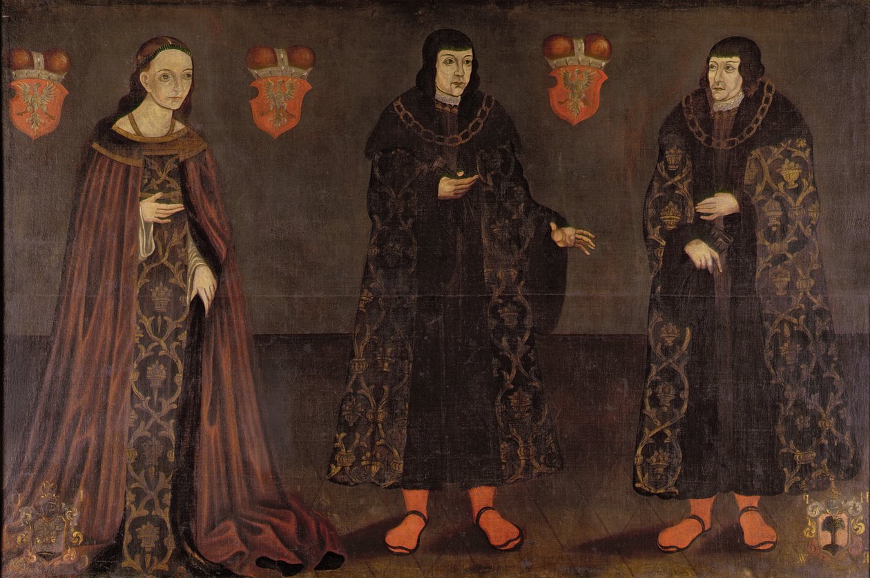 Portræt af Stanislaw, Janus III og Anna, Mazoviske hertuger, 1620-40 af Polish School