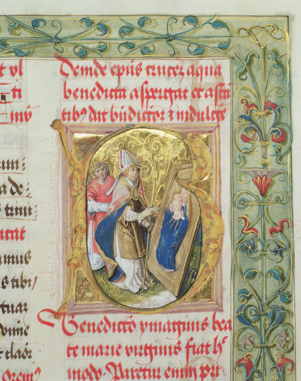 Jomfru Marias velsignelse og barnet fra biskop Erasmus Cioleks pavelige kirke, dc.1510 (tempera og guld på pergament) af Polish School