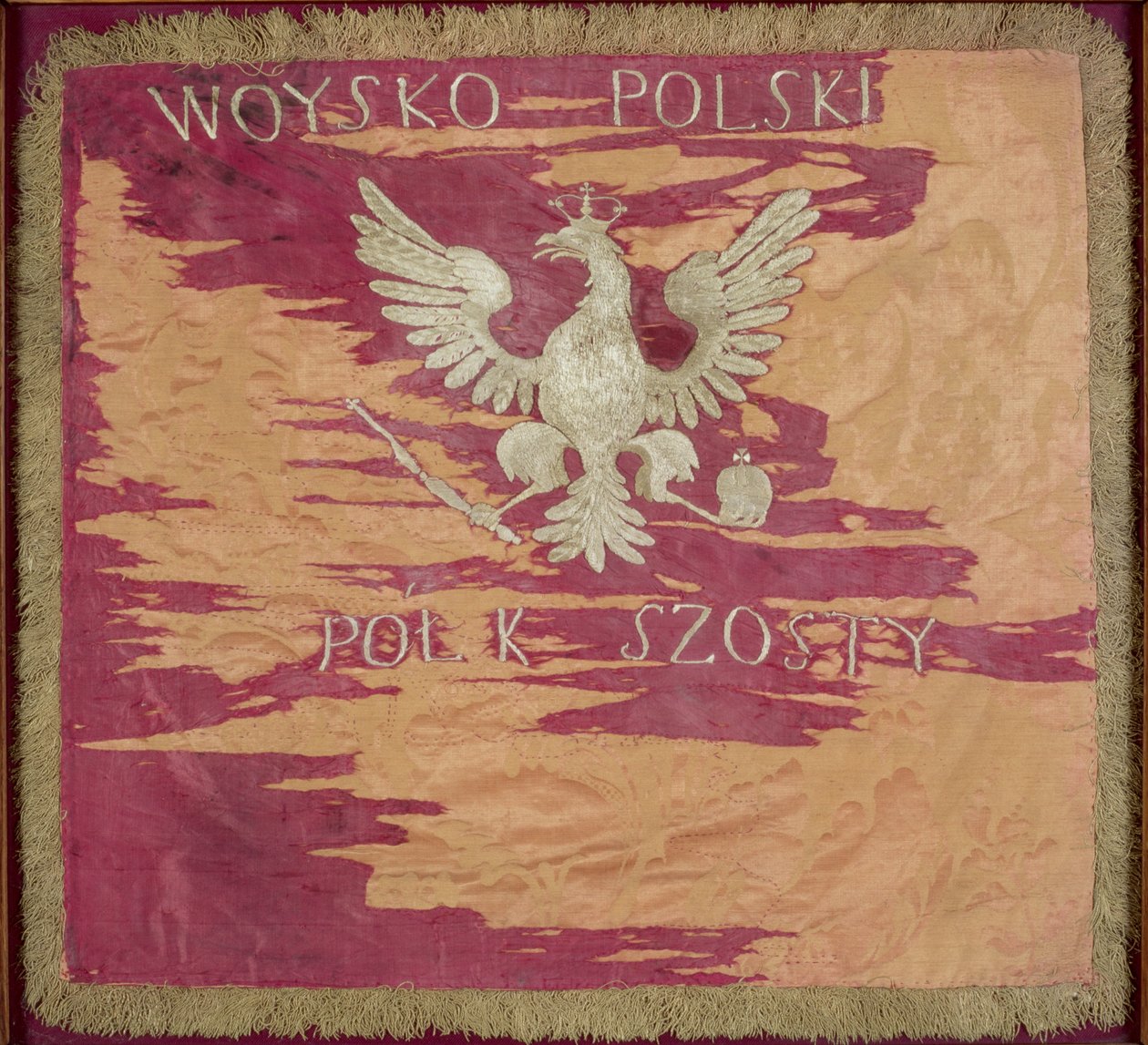 Flag for det sjette infanteriregiment af hertugdømmet Warszawa, 1807 (silke) af Polish School