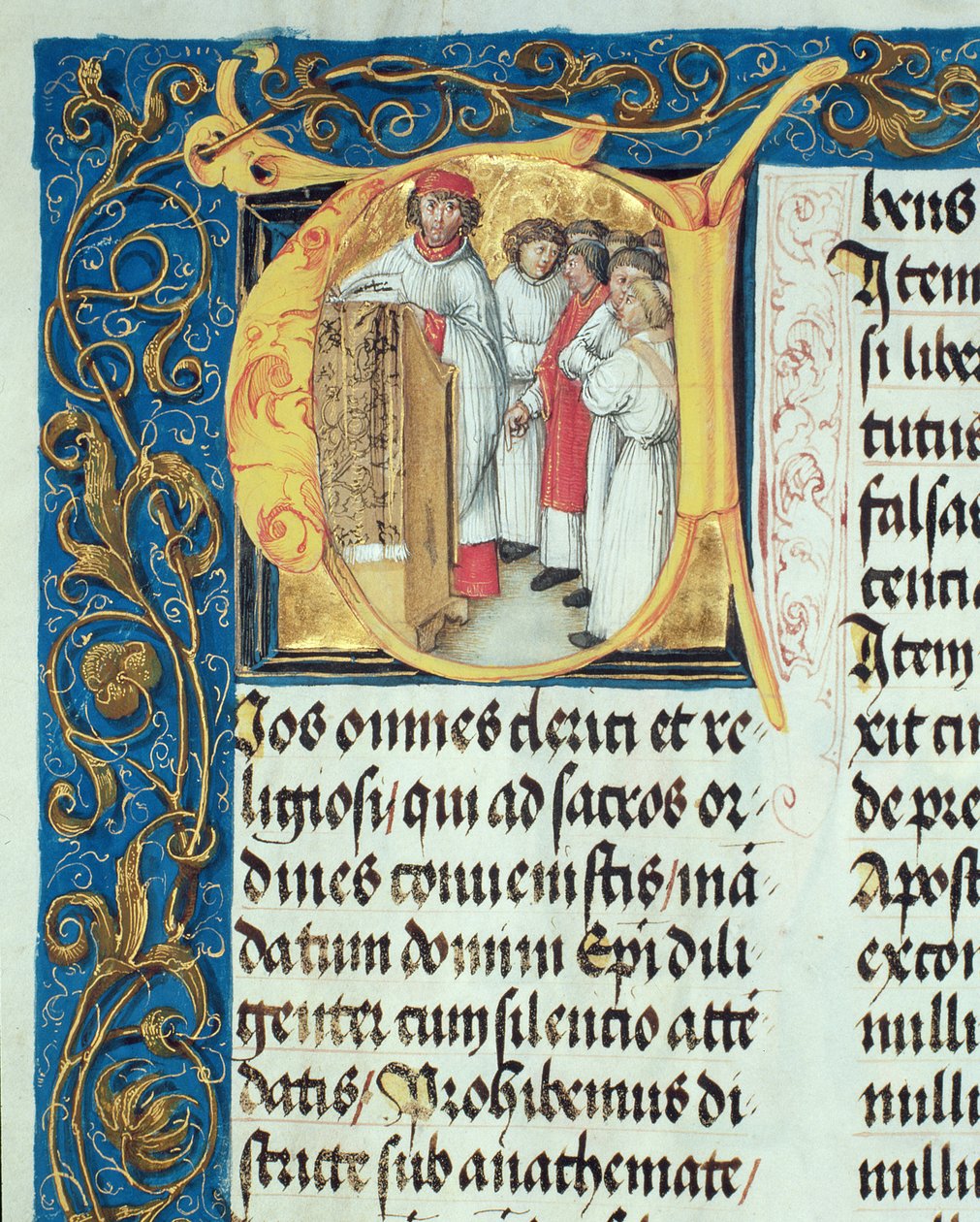 Ordination af seminarister til præstedømmet fra biskop Erasmus Cioleks pavelige kirke, ca. 1510 (tempera og guld på pergament) af Polish School
