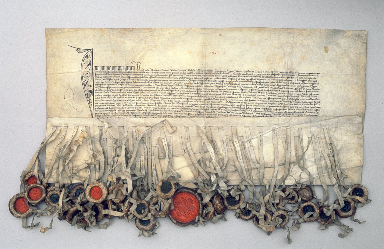 Wladislaw Jagiellos privilegium (ca. 1351-1434) konge af Polen, givet af det kongelige råd (pergament) af Polish School