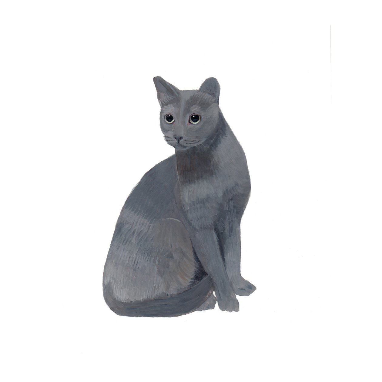 Russian Blue, 2014 (akvarel og gouache på papir) af Polly Horner