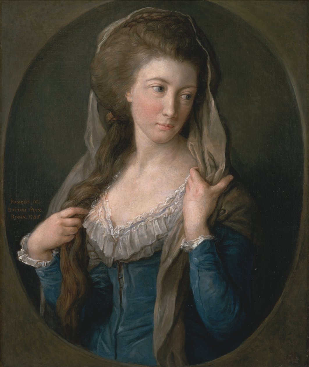 Portræt af en kvinde, traditionelt identificeret som Margaret Stuart, Lady Hippisley af Pompeo Girolamo Batoni