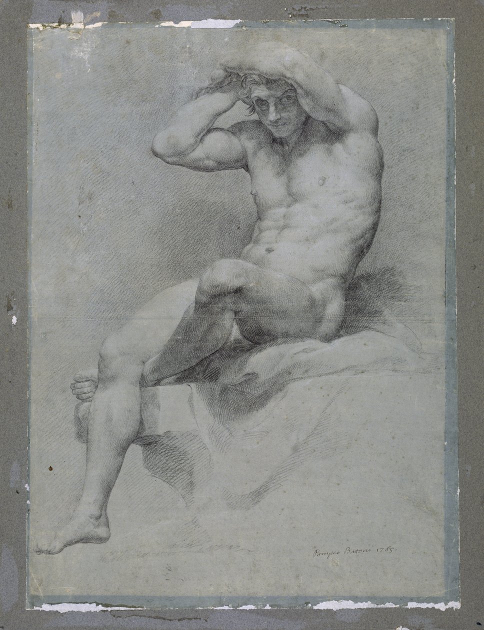 Academic Nude af Pompeo Girolamo Batoni