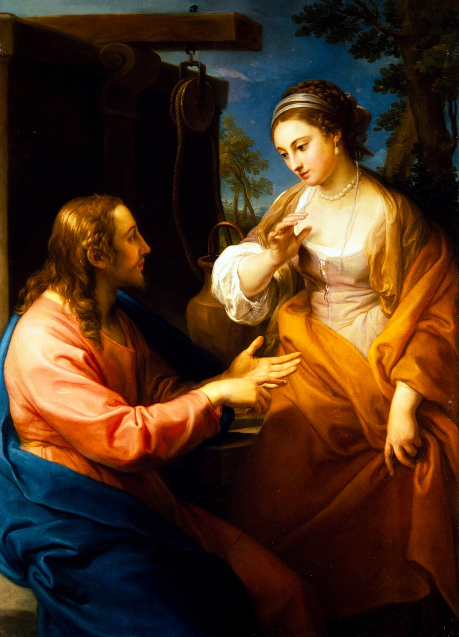 Kristus og kvinden fra Samaria af Pompeo Girolamo Batoni