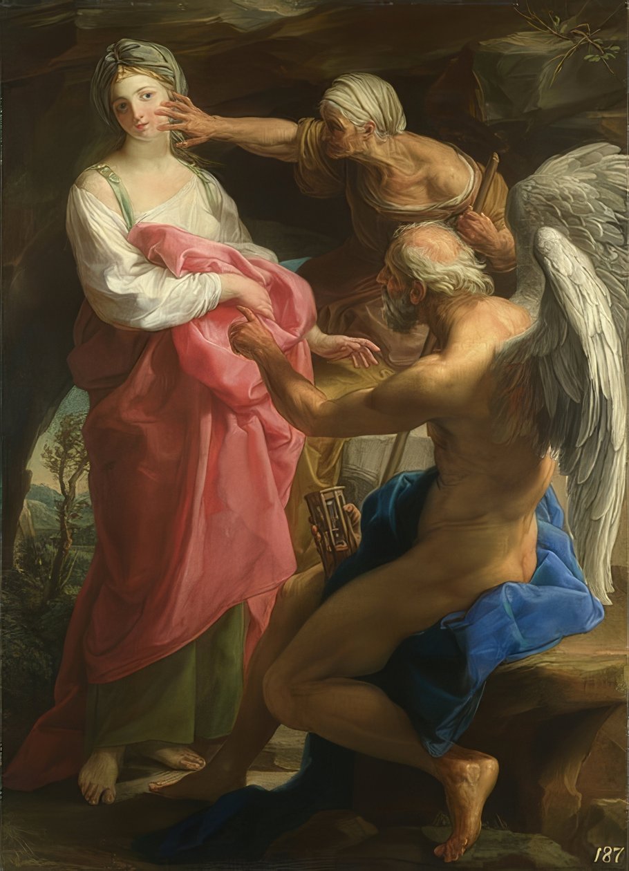 Tiden befaler alderdom at ødelægge skønhed. 1746 af Pompeo Girolamo Batoni