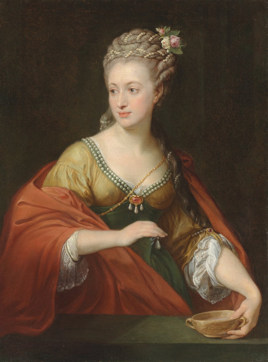 Portræt af Alexandra Evtihievna Demidova 1724-1789 med Cleopatra, begyndelsen af ​​1770
