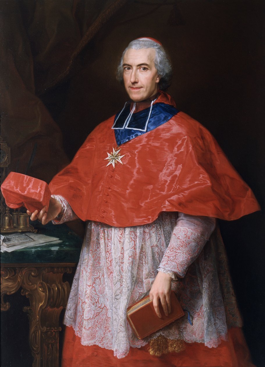Portræt af kardinal Jean-François Joseph de Rochechouart af Pompeo Girolamo Batoni