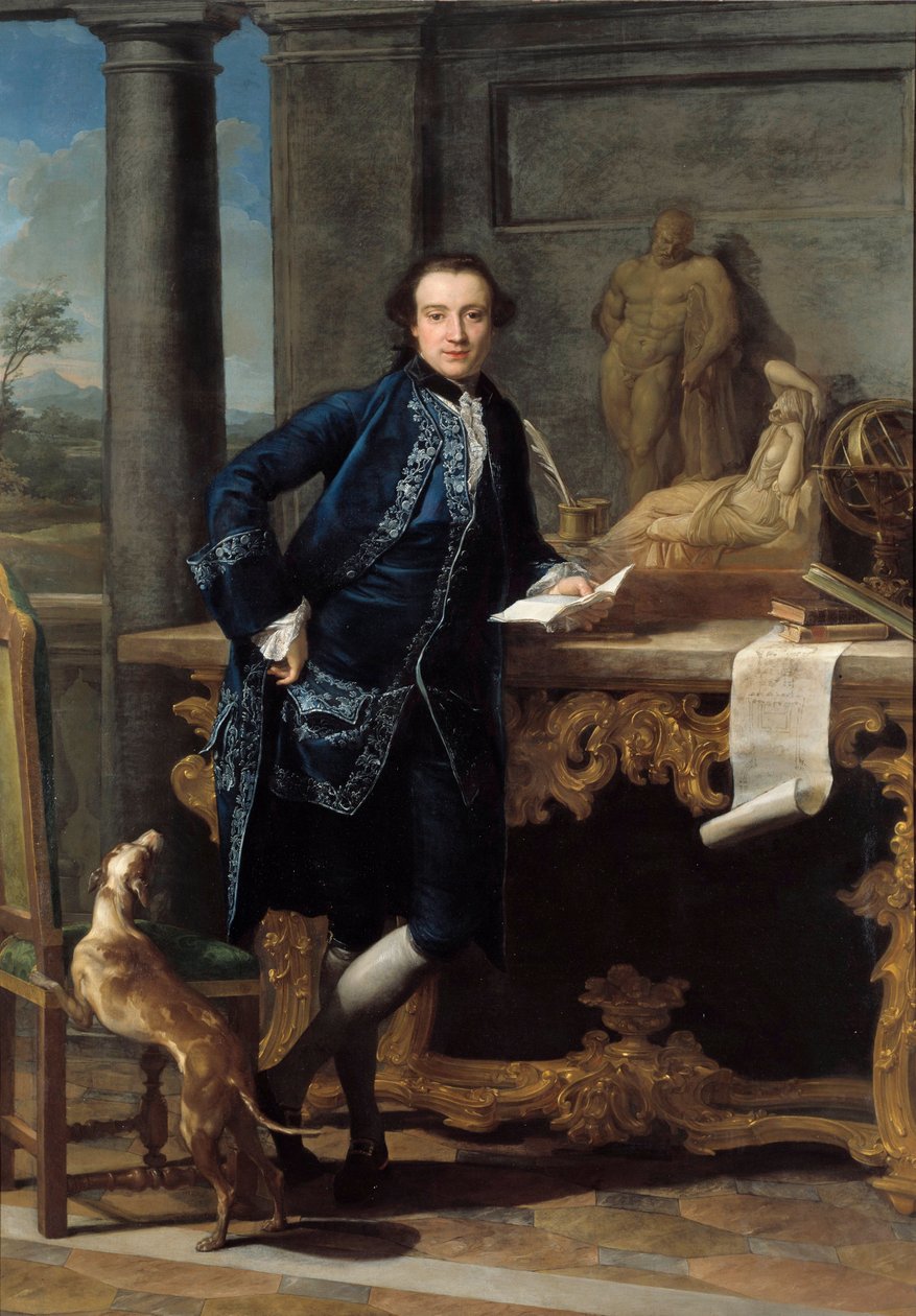 Portræt af den engelske intellektuelle Charles John Crowles (1738-1811) Maleri af Pompeo Batoni (1708-1787) 1700-tallet søn. 2,48x1,72 m af Pompeo Girolamo Batoni