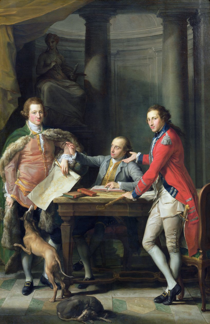Sir Watkin Williams-Wynn (1748-89), Thomas Apperley (1734-1819) og kaptajn Edward Hamilton af Pompeo Girolamo Batoni