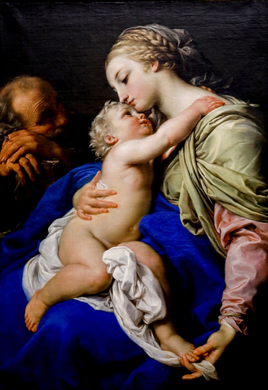 Den hellige familie. 1700-tallet (olie på lærred) af Pompeo Girolamo Batoni
