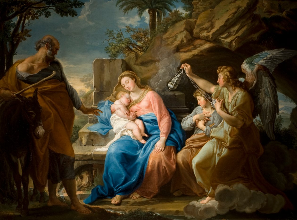 The Rest on the Flight into Egypt, ca. 1740-49 (olie på lærred) af Pompeo Girolamo Batoni