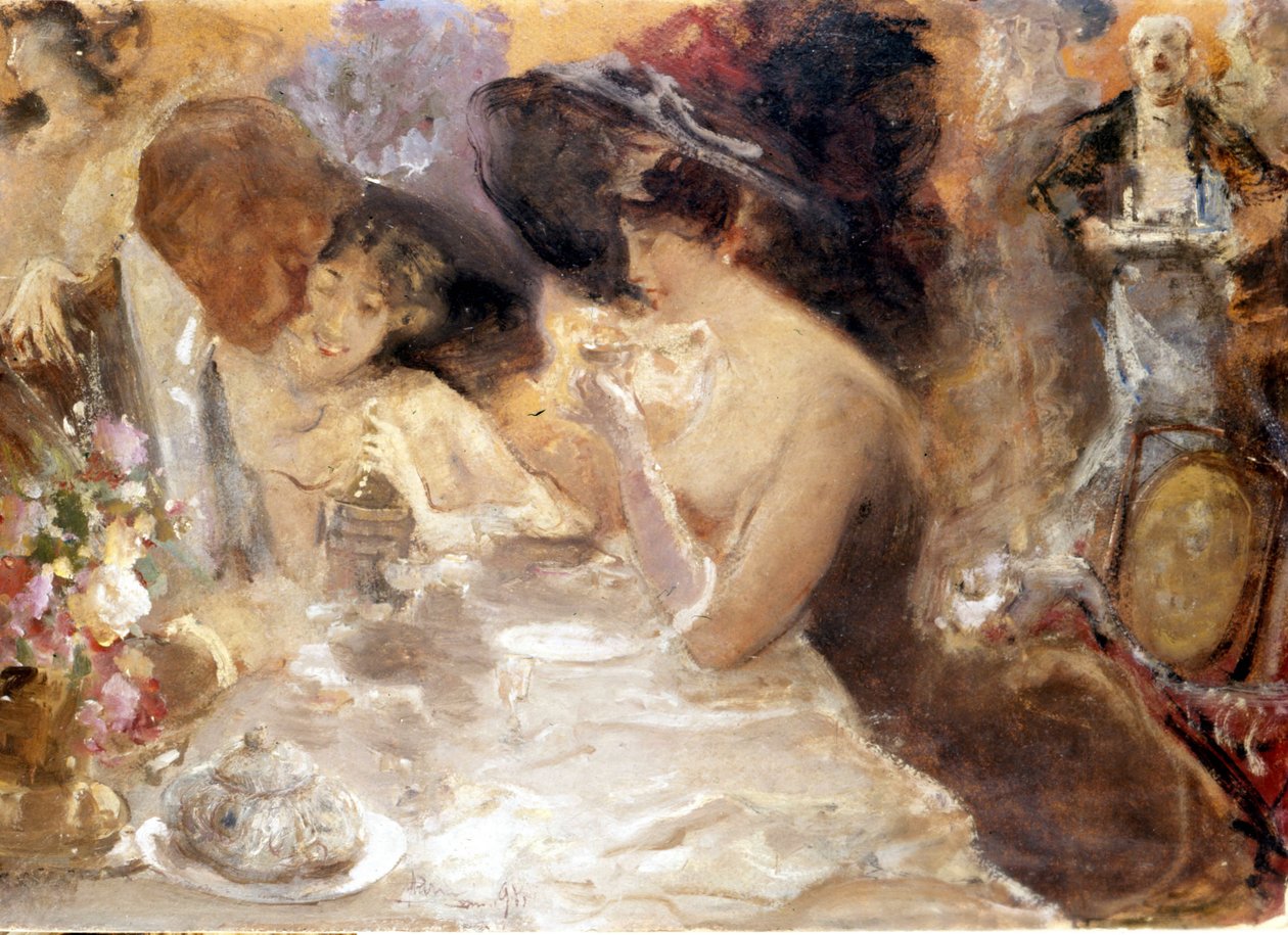 Middag i Monte Carlo. Belle Epoque af Pompeo Mariani. Slotsmuseet. Milano af Pompeo Mariani