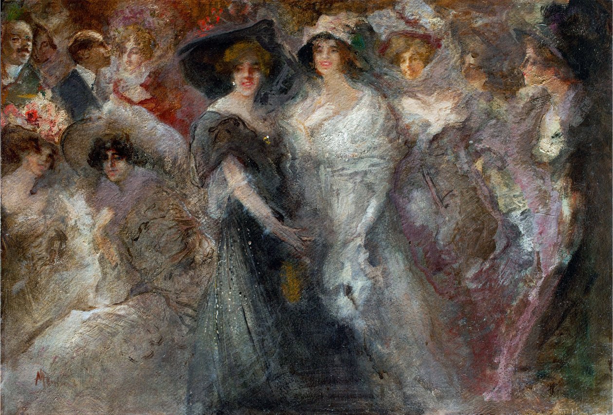 Tabt i Monte Carlo (perdu a Monte Carlo) af Mariani, Pompeo (1857-1927). Olie på pap, størrelse: 49x70, ca. 1909, Privat Samling af Pompeo Mariani