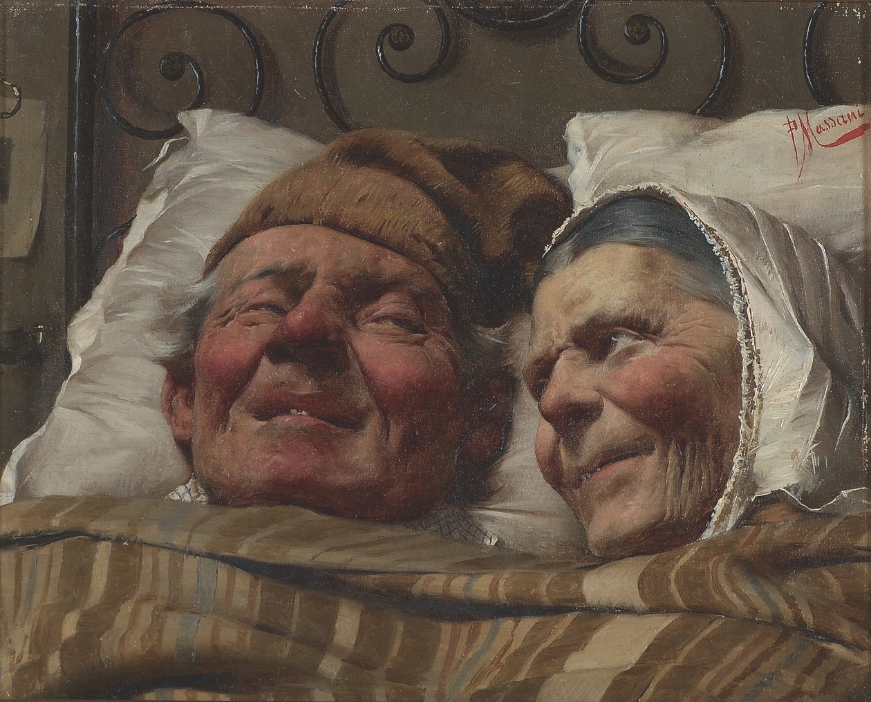 Det gyldne bryllup, ca. 1890 (olie på lærred) af Pompeo Massani