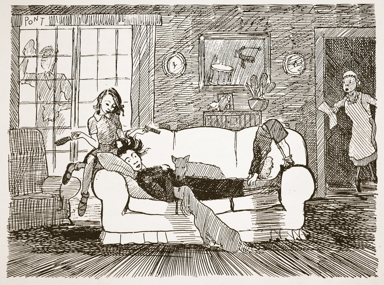 En halv times hvile efter måltider, illustration fra 