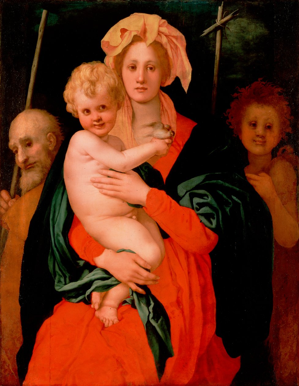 Madonna og barn med Sankt Joseph og Johannes Døberen af Jacopo Pontormo