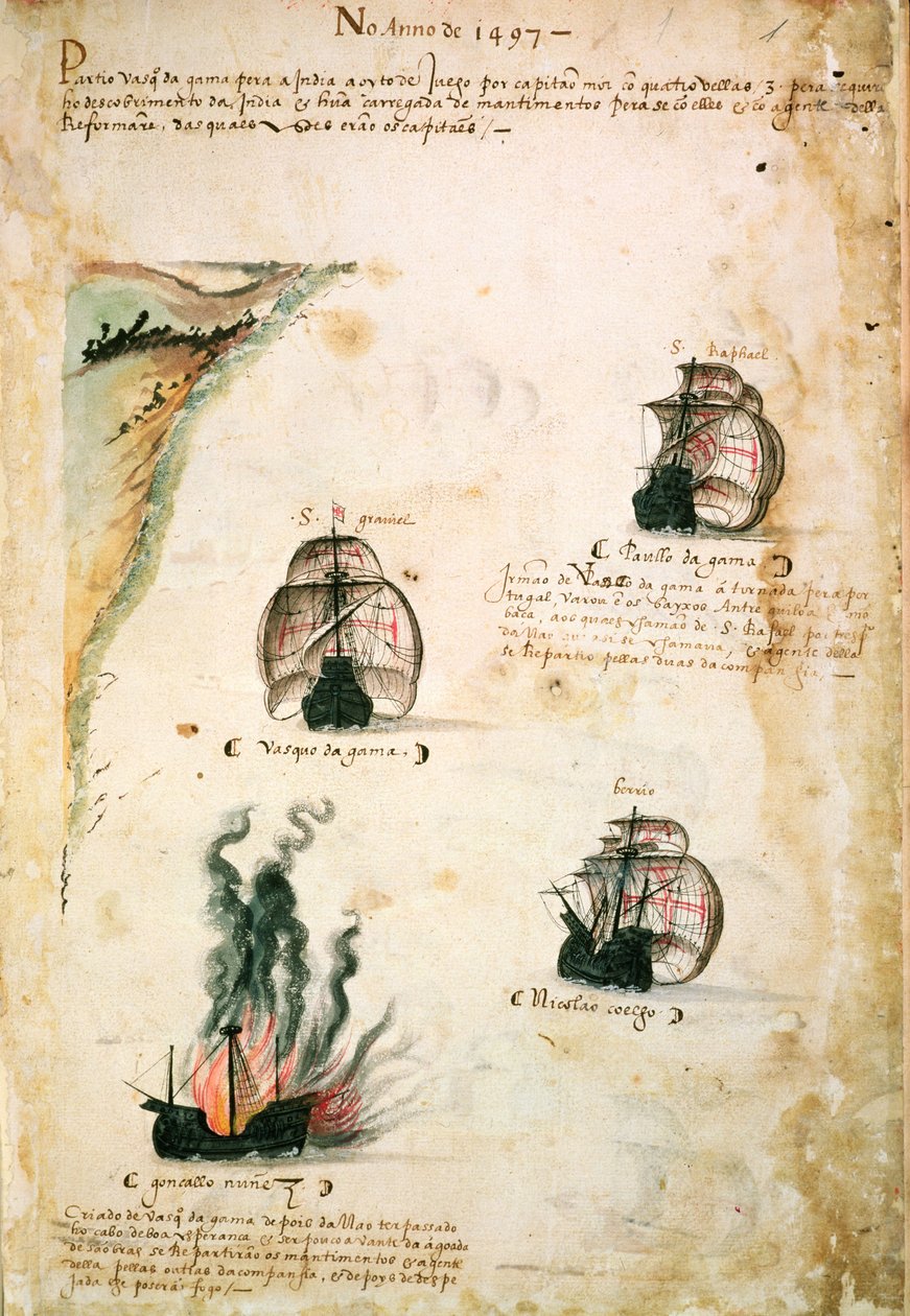 Vasco da Gamas (ca. 1469-1524) afgang i 1497 fra 