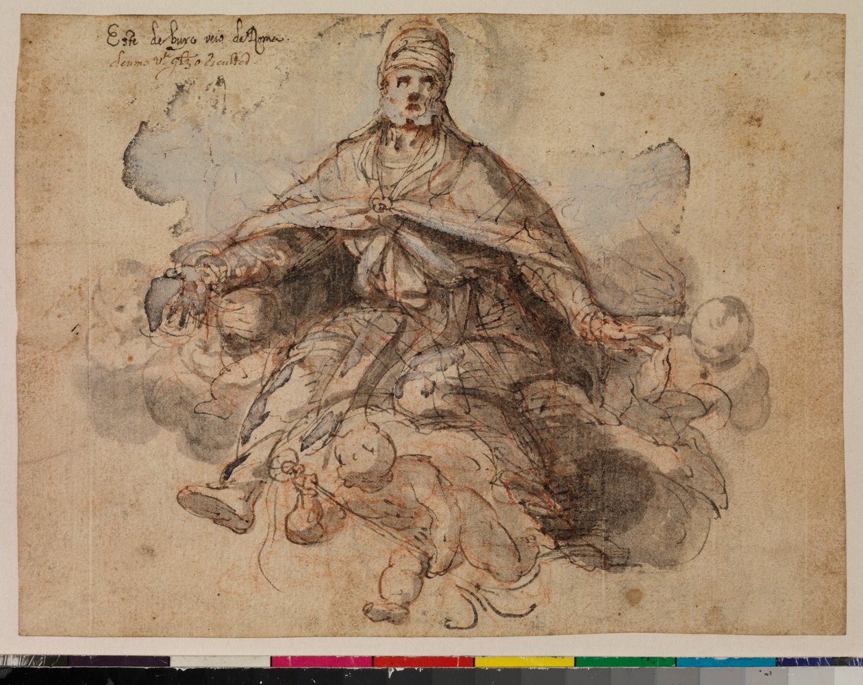 Sankt Augustins apoteose, recto, 1675-99 af Portuguese School