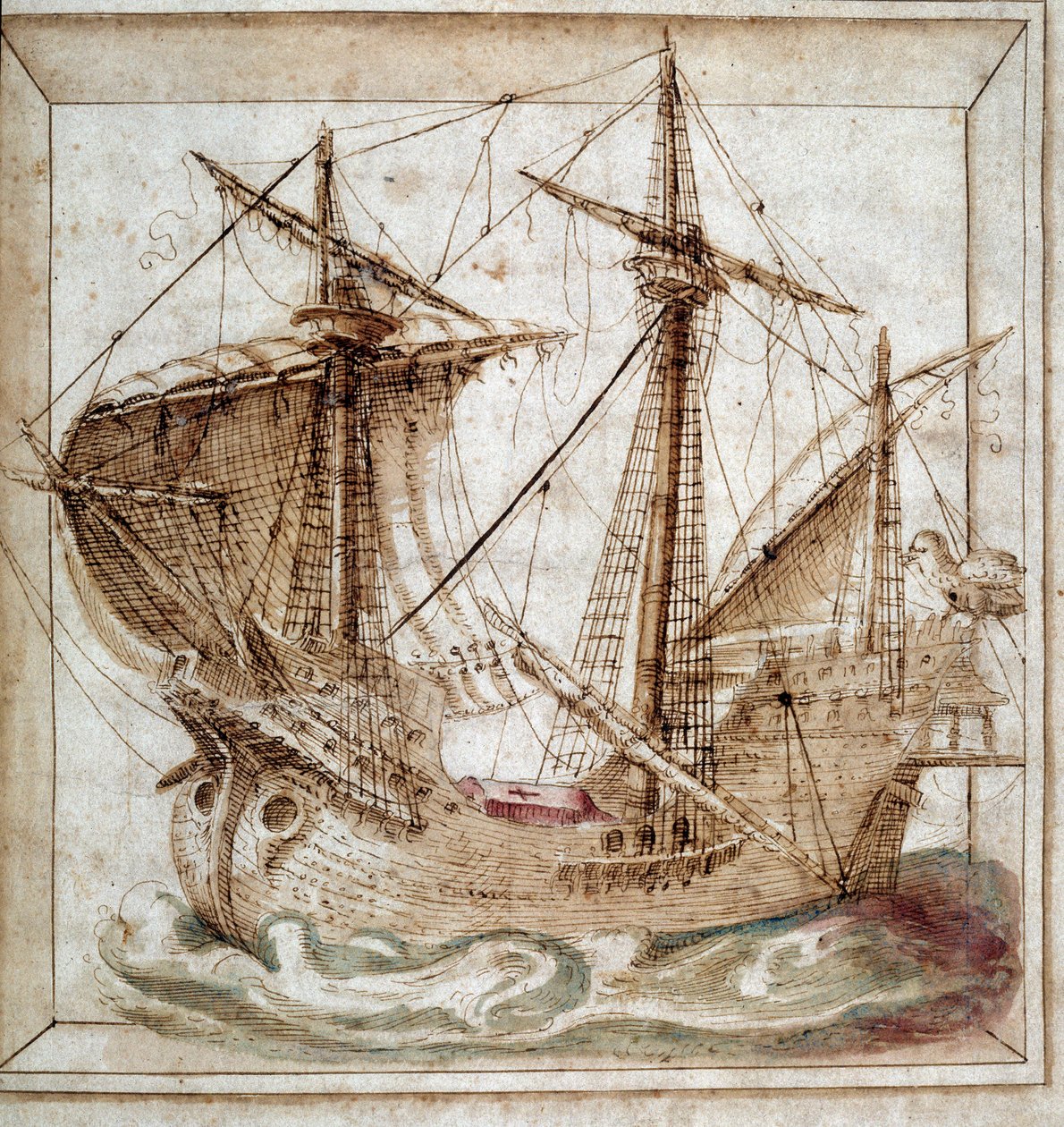 Caravelle. portugisisk manuskript af Portuguese School