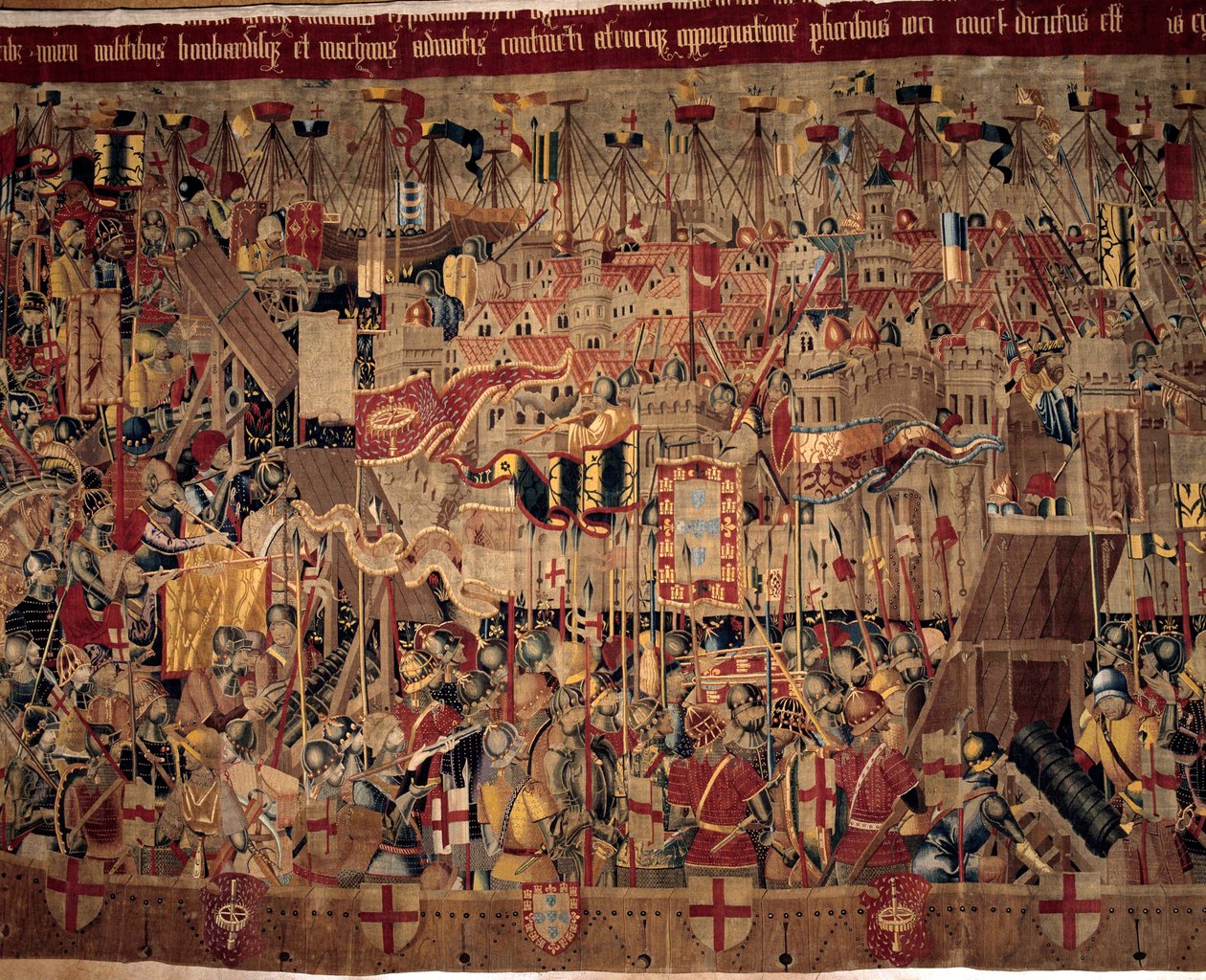Erobring af Afrika: "" Indfangningen af Asilah (Arzila) i Marokko i 1471 af den portugisiske flåde""" Fragment af et gobelin fra det 16. århundredes portugisiske skole. Lissabon, Nationalmuseet for antik kunst af Portuguese School