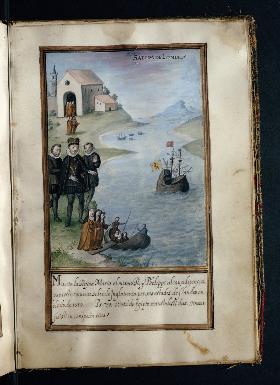 Afgang fra London, fra en historie om Syon Nonnernes peregrineringer, samlet i Lissabon i det tidlige 17. århundrede af Portuguese School