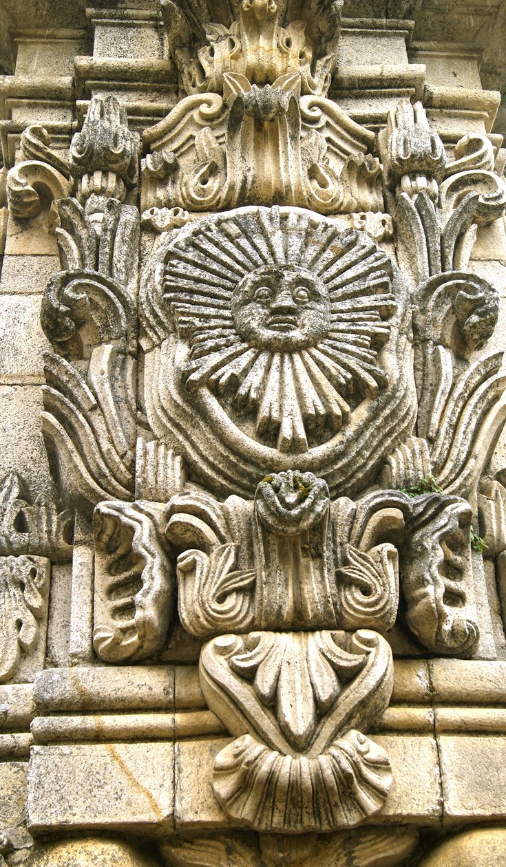 Østsiden af ​​helligdommen Nossa Senhora dos Remédios obelisk, Lamego, Portugal. 1738 (granit) af Portuguese School