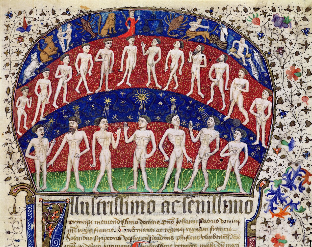 Fol.1 Stjernetegn og en gruppe mænd, fra 