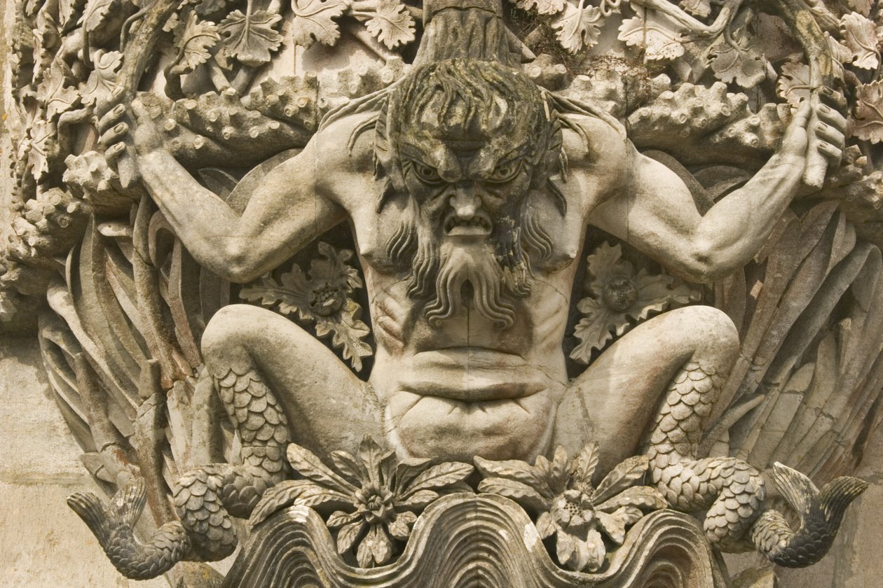 Gargoyle af et havmonster af Portuguese School