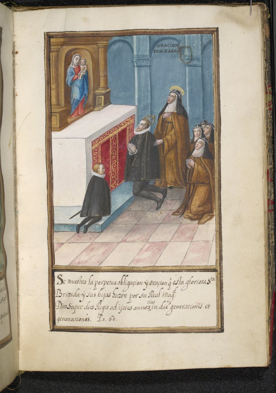 Illustration fra en historie om Syon nonnernes peregrineringer, samlet i Lissabon i begyndelsen af det 17. århundrede af Portuguese School
